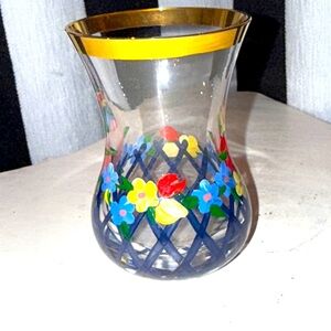 SOLD OUT IN STORES Mackenzie-Childs Hand Painted Garland Tea Vase Blue Flowers